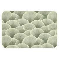 BADEMATTE Fächer - Blatt - Grün Badvorleger 90x60 cm - Pastellgrün, Kunststoff/Textil (90/60cm) - OnlyWow