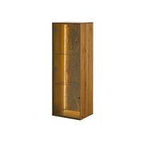 HÄNGEVITRINE Wildeiche 46x38x132 natur geölt LINDAU #13 - Braun, Holz (46/132/38cm) - Massivmoebel24