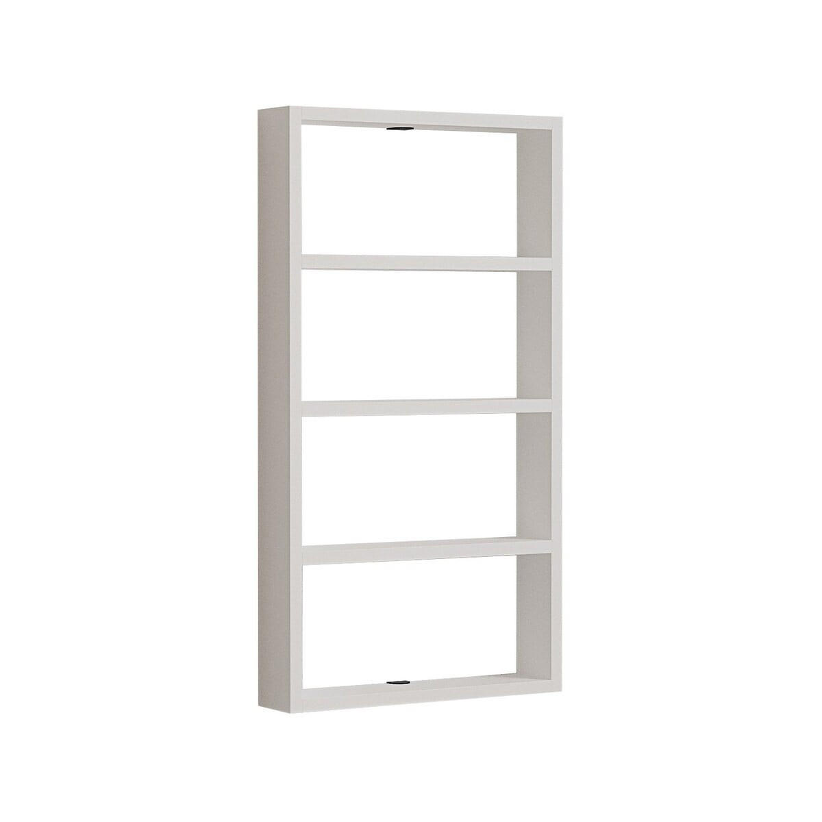 WANDREGAL mit 4 Ablagen - lya 43,2/9/80 cm - Weiß, Holzwerkstoff (9/80/43.2cm) - Calicosy