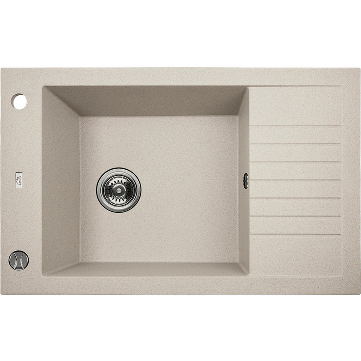 EINBAUSPÜLE Pionier Beige, Einzelbecken, 50/78/20,7 cm - Beige, Stein (50/20.7/78cm) - bad land