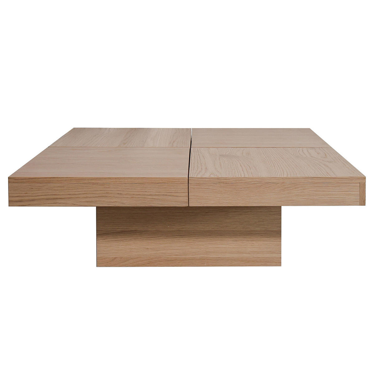 COUCHTISCH - Eiche teilmassiv - Eiche - Eichefarben, Eichenholz/Holz (90/90/30cm) - home24