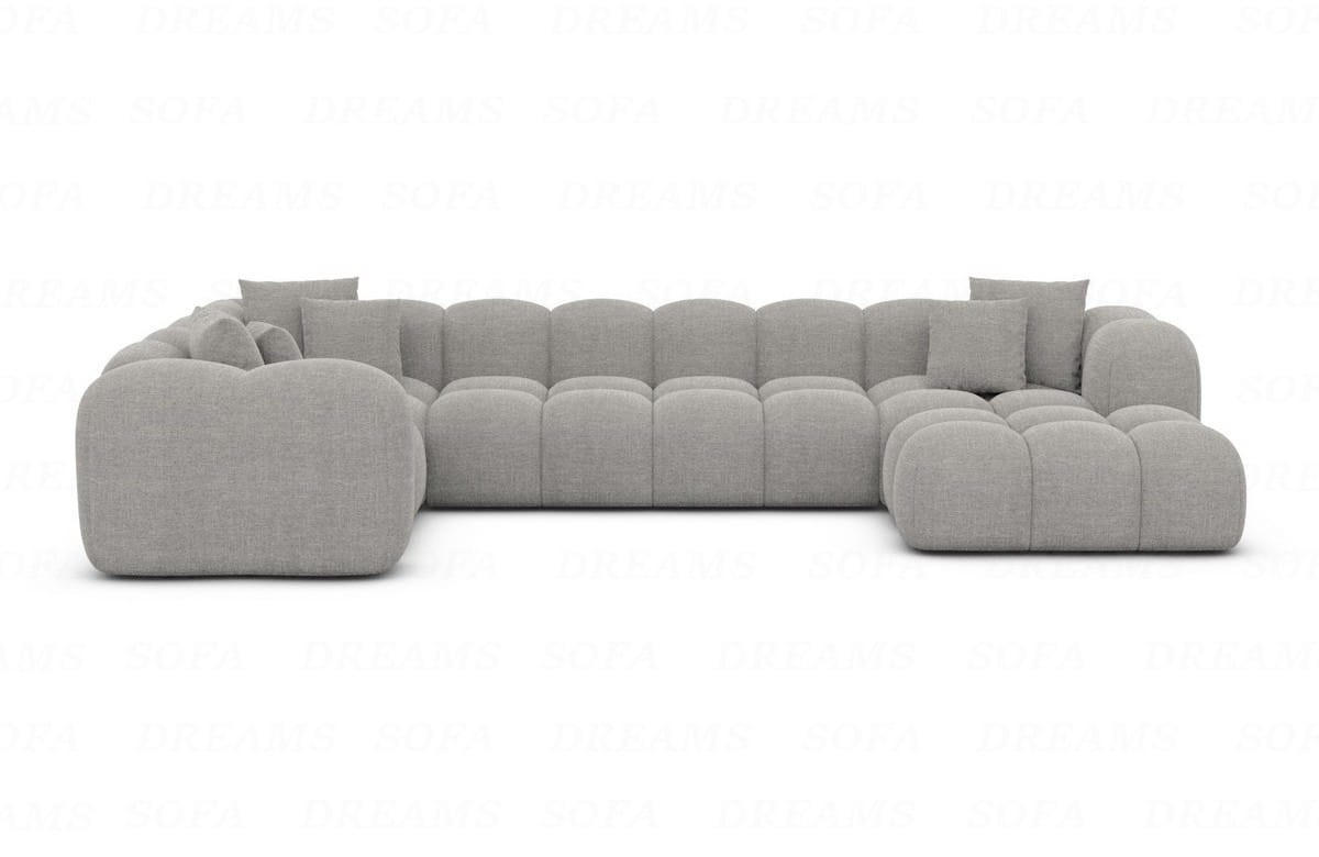 WOHNLANDSCHAFT Cloud Hellgrau Strukturstoff - Hellgrau, Kunststoff (314/72/184cm)