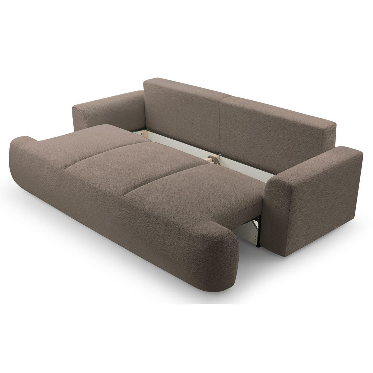 3-SITZER SOFA Barletto Altrosa Bouclé - Pink/Schwarz, Holz/Textil (248/94/110cm) - Selsey