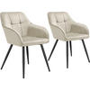 ESSZIMMERSTUHL 2er Set Marilyn 58 x 62 x 82 cm creme/schwarz - Creme/Schwarz, Kunststoff (58/82/62cm) - tectake