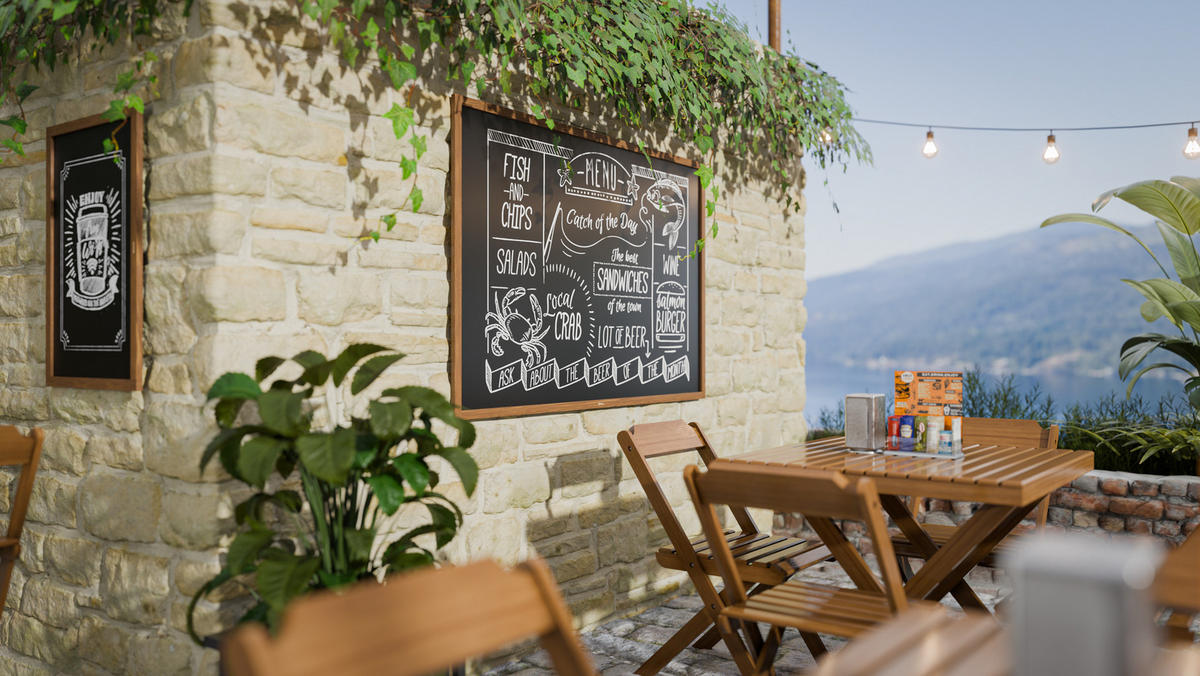 KREIDETAFEL Wasserfest mit lackiertem Holzrahmen 180x120cm, Schwarz, Schreibtafel, Kreide - Braun, Holz (180/120/2cm) - ALLboards