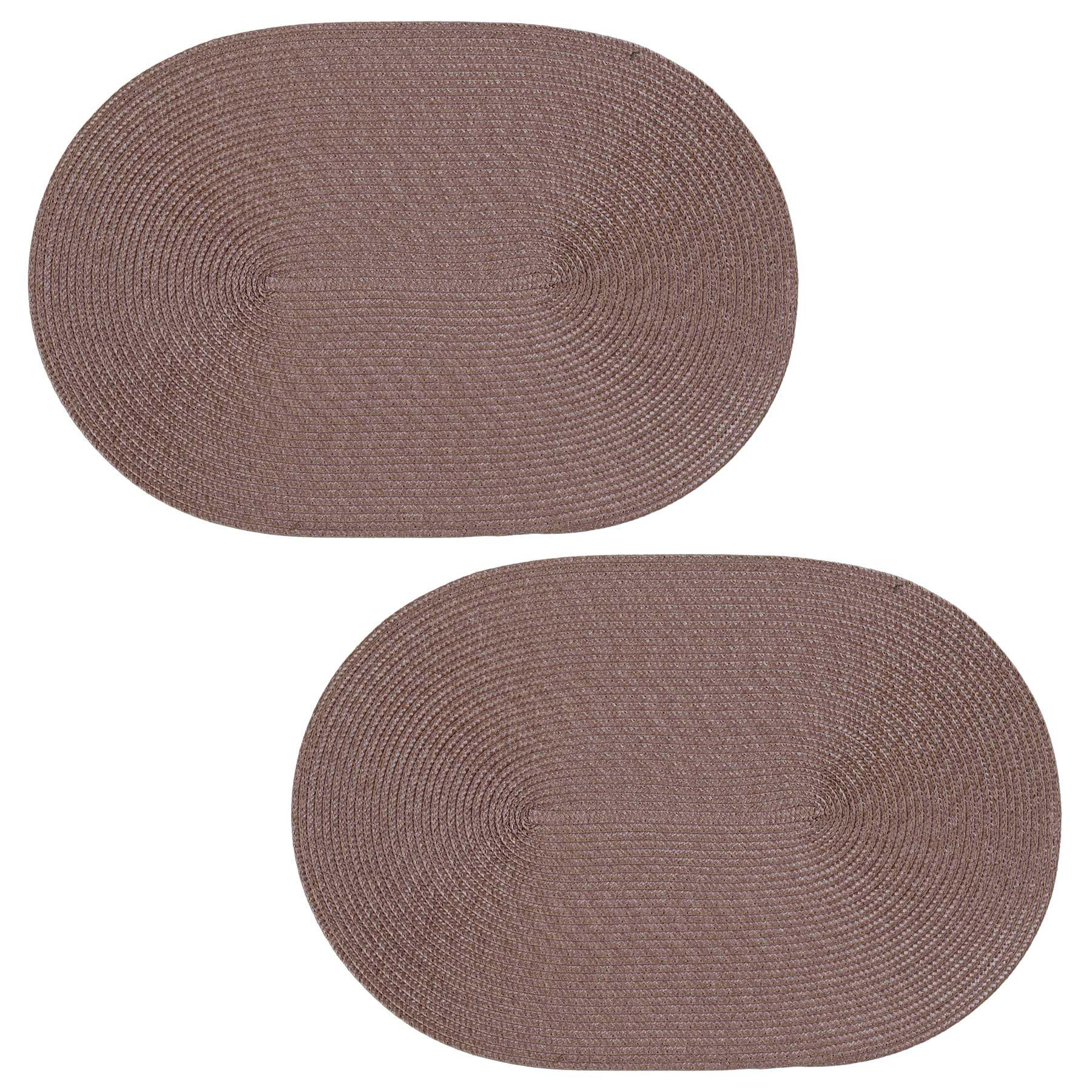PLATZSET 2er Set Polypro Schoko oval 45x30 cm Tischset - Dunkelbraun, Kunststoff (30/45cm) - TiborTex