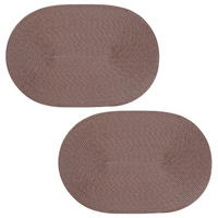 PLATZSET 2er Set Polypro Schoko oval 45x30 cm Tischset - Dunkelbraun, Kunststoff (30/45cm) - TiborTex