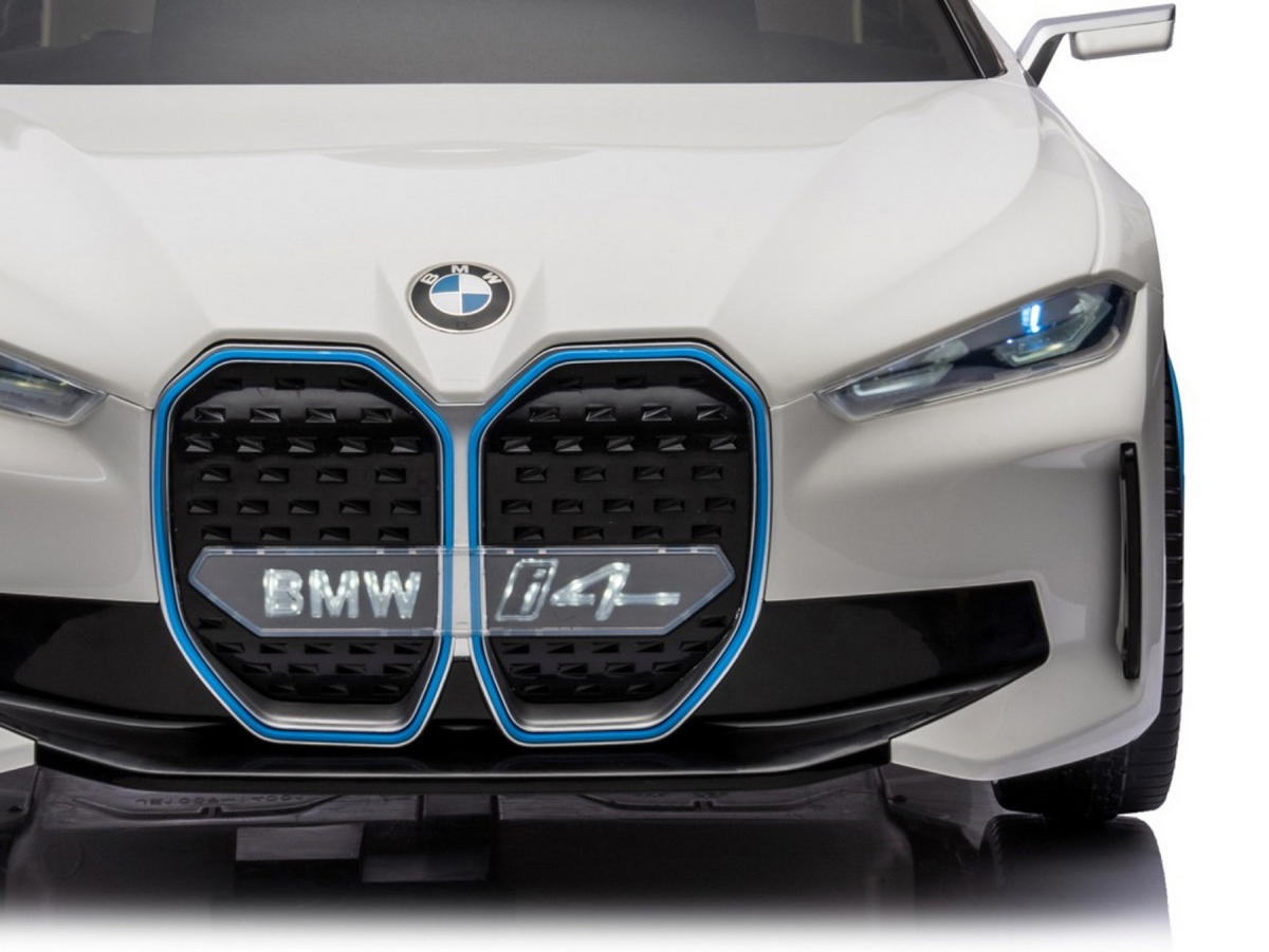 KINDER ELEKTROAUTO BMW i4 weiß - Weiß, Kunststoff (115/67/54cm) - TPFLiving