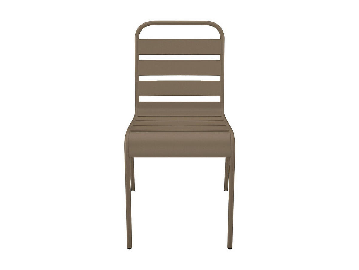 GARTENSTUHL - 47.5cm x 59cm - Stahl - taupe - MIRMANDE - Taupe, Metall (47.5/79/59cm) - Vente-Unique