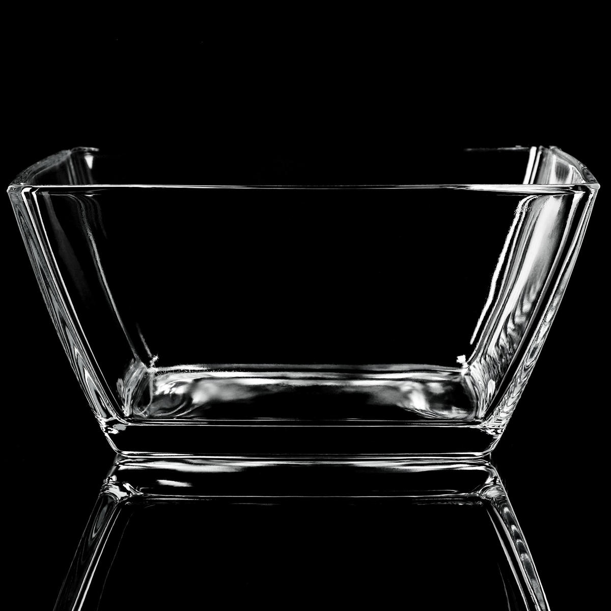 SALATSCHÜSSEL, Quadratisch, 19 cm, 2 Stück - Transparent, Glas (19cm) - KADAX