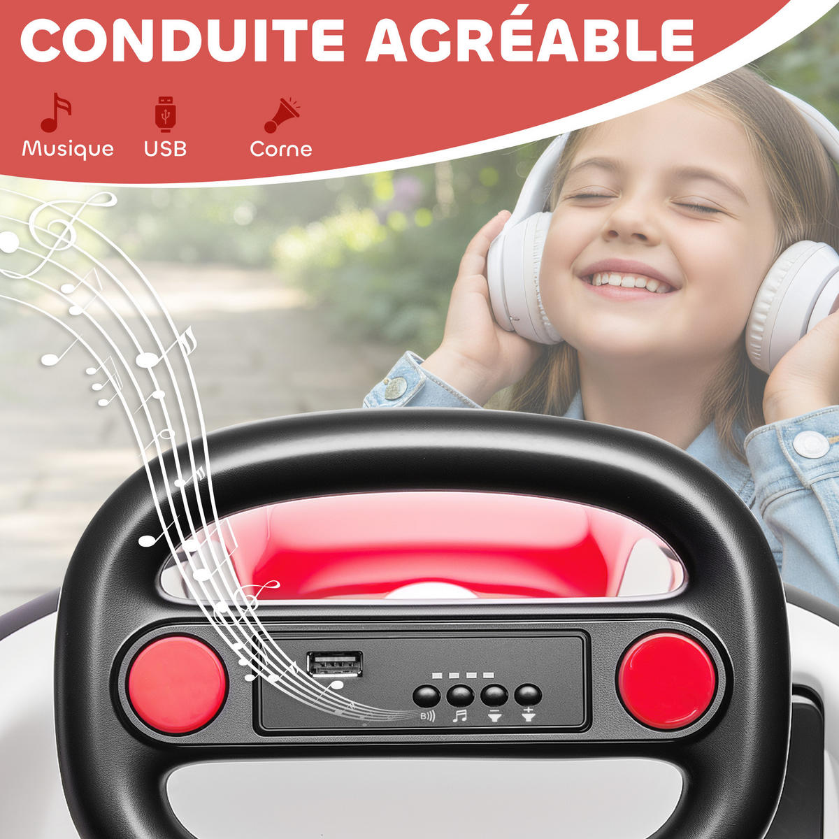 KINDER-AUTOSCOOTER DE-13168 360° Drehung Rot - Rot, Metall (70/58/46.5cm) - ComfortXL