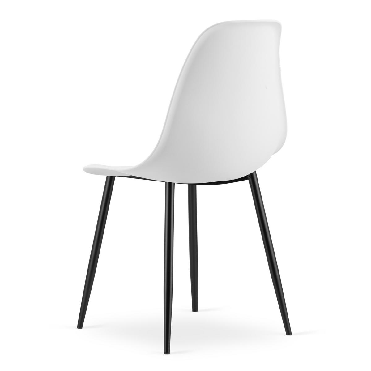 ESSZIMMERSTUHL KALEO weißer Sitz, schwarze Beine - Schwarz/Weiß, Kunststoff (46/84/51cm) - Valora