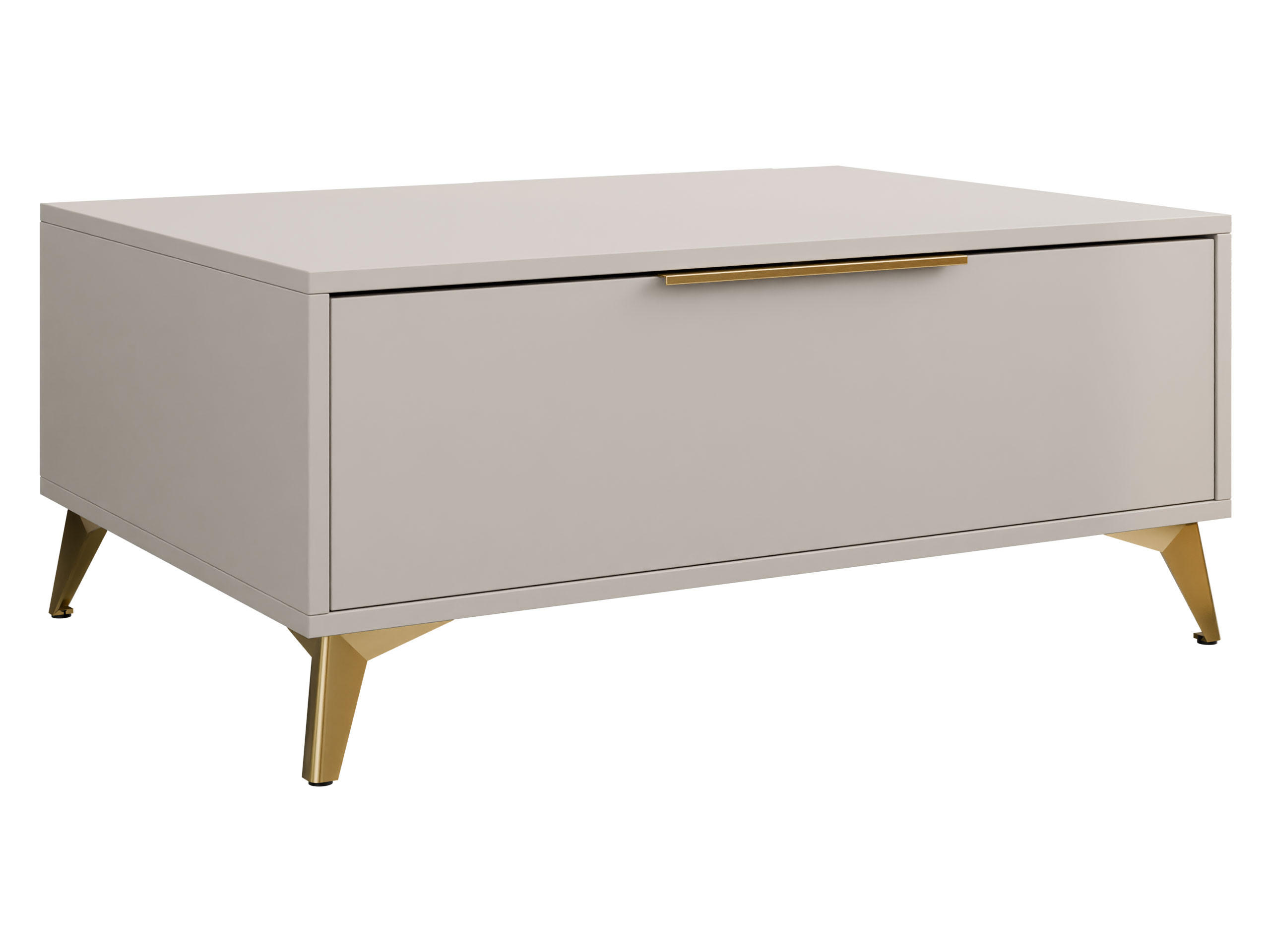COUCHTISCH Xylix 1SZ - Beige/Goldfarben, Holzwerkstoff/Metall (75/104/45cm) - MIRJAN24