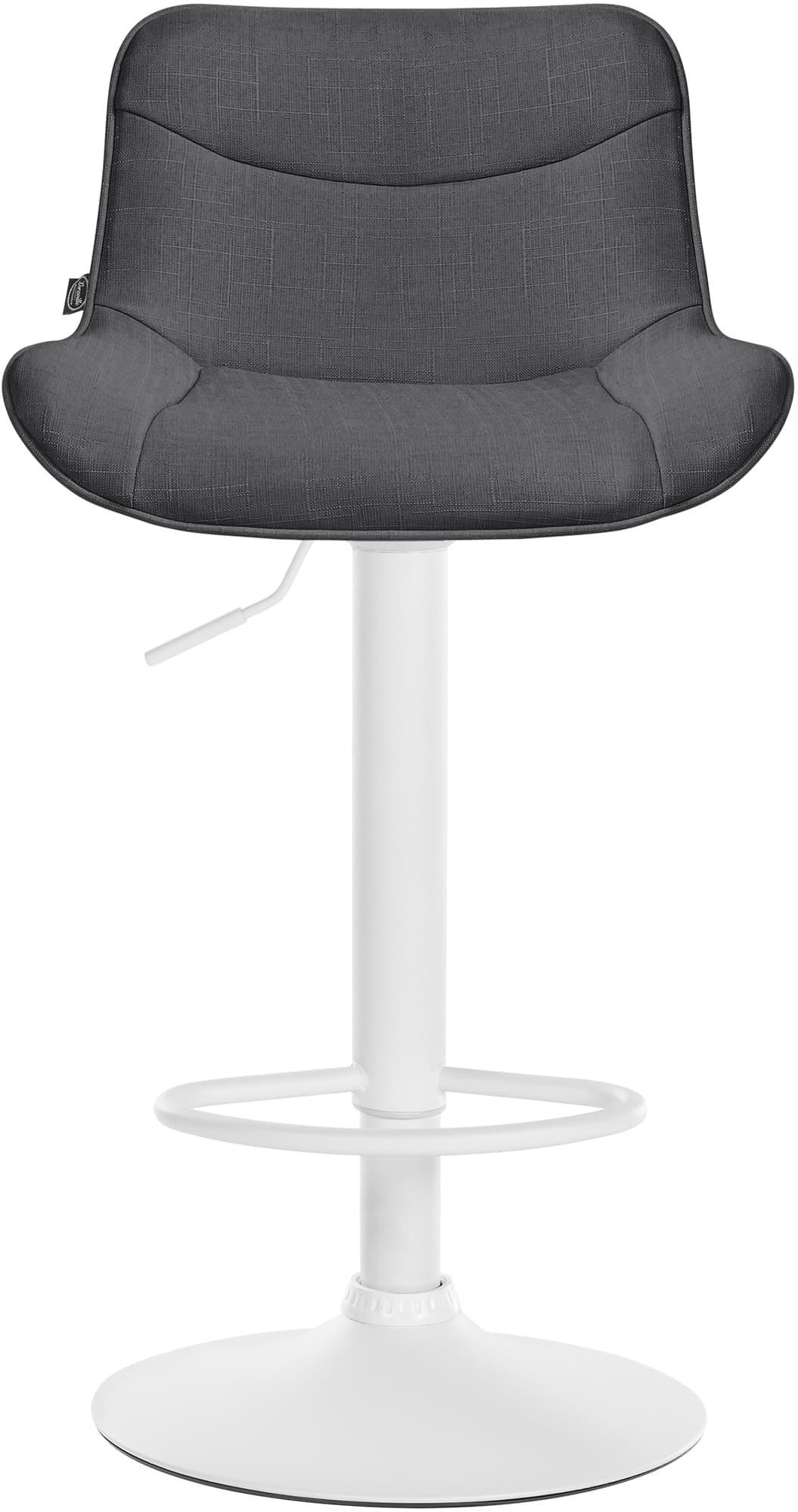 BARHOCKER 2er Set Stoff dunkelgrau - Dunkelgrau/Weiß, Textil/Metall (49/85/51cm) - CLP