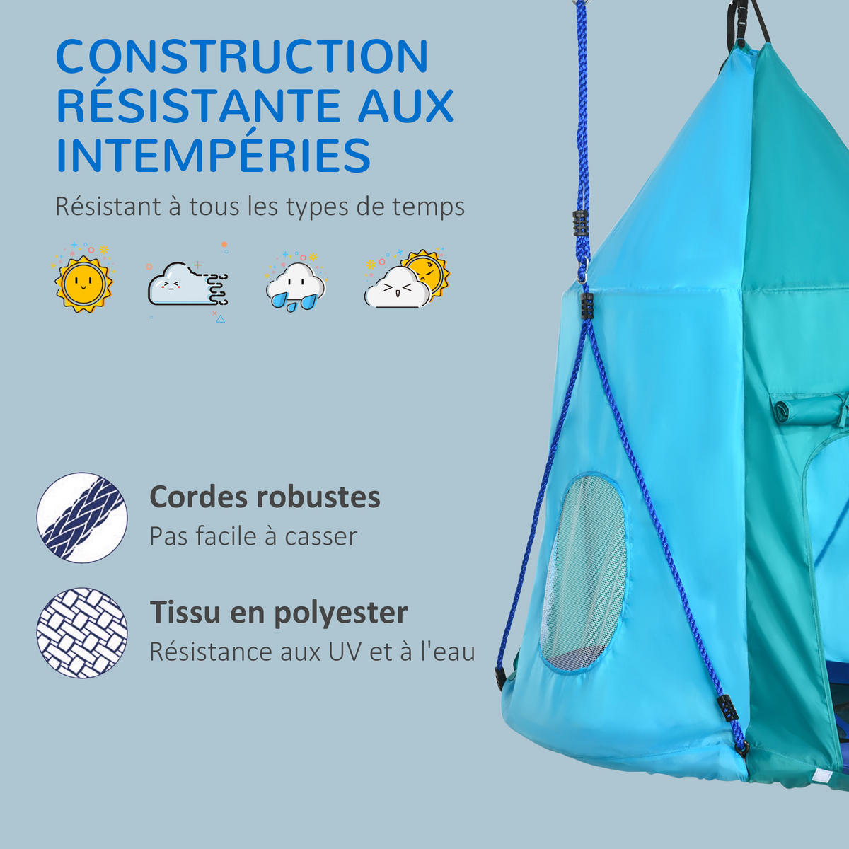 TRAMPOLIN DE-17959 Blau - Blau, Textil (100/100cm) - ComfortXL