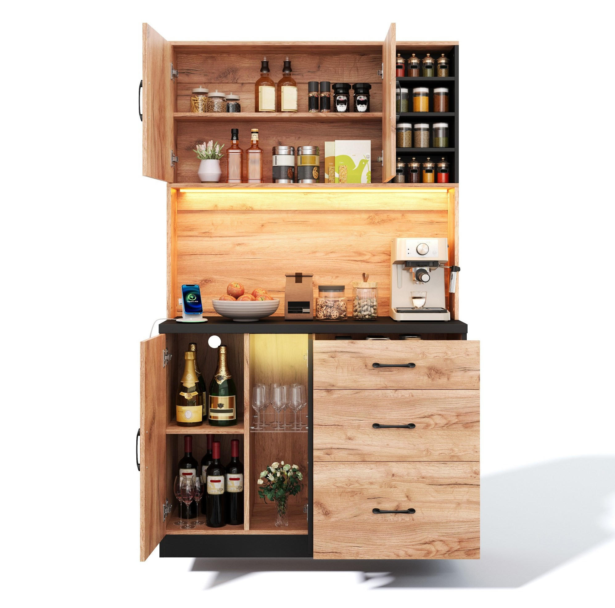 Ivmeu Küchenhochschrank Natur 105x180x40 cm