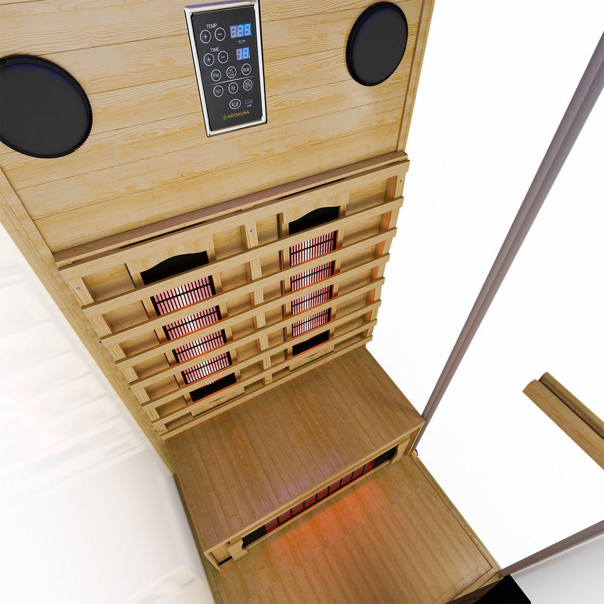 INFRAROTKABINE Göteborg mit Vollspektrumstrahlern - Naturfarben, Holz (90/190/90cm) - Artsauna