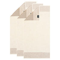 CAWÖ 3er-Pack Handtücher 50 x 100 cm – Luxury Home Two-Tone, extraflauschiges Walkfrottier, Made in Germany - Beige, Naturmaterialien (30/40cm) - Cawoe