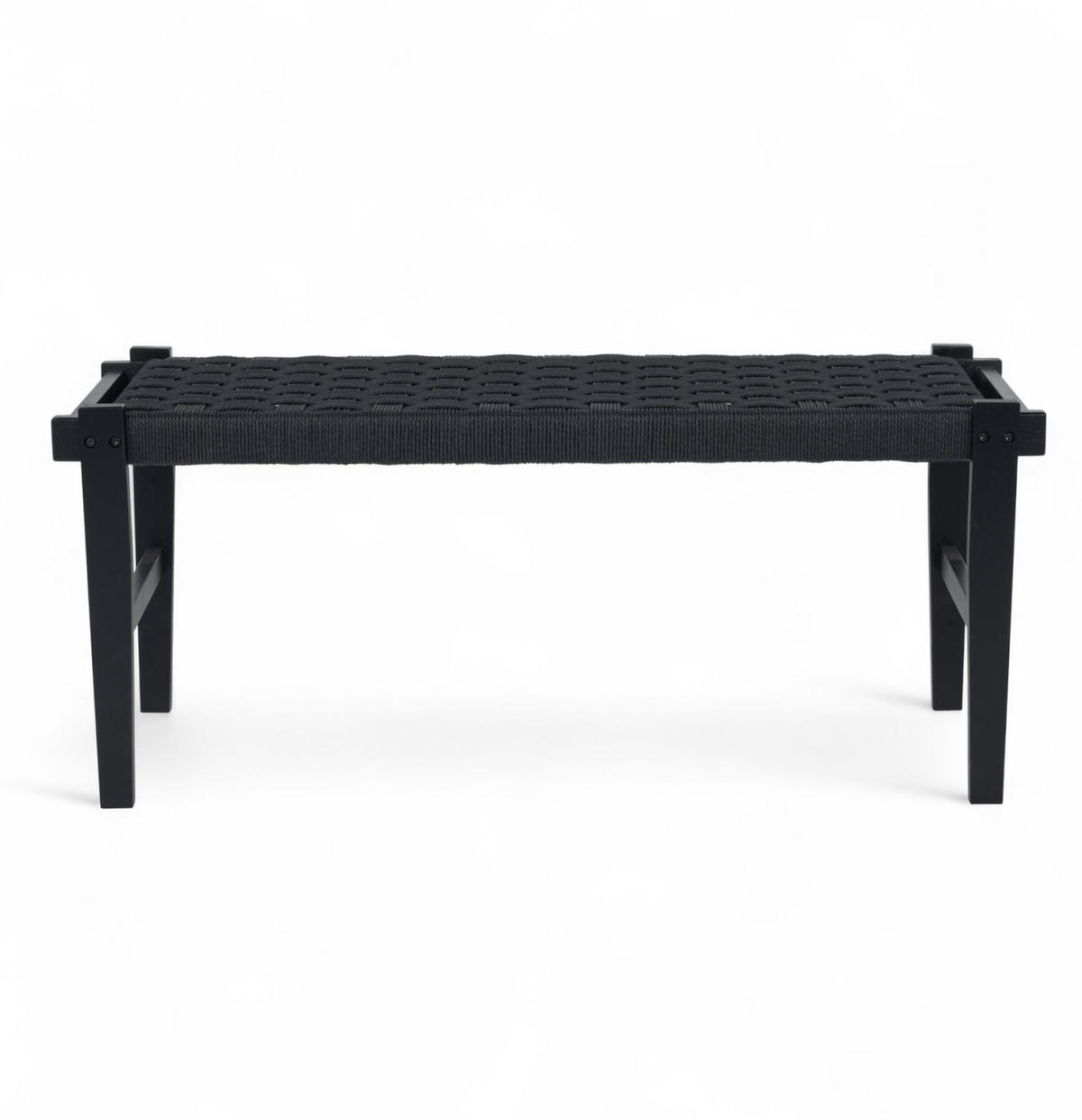 SITZBANK 110/38/47 cm Rattan / Eiche Schwarz - Schwarz, Holz/Papier (110/47/38cm) - Furnhouse