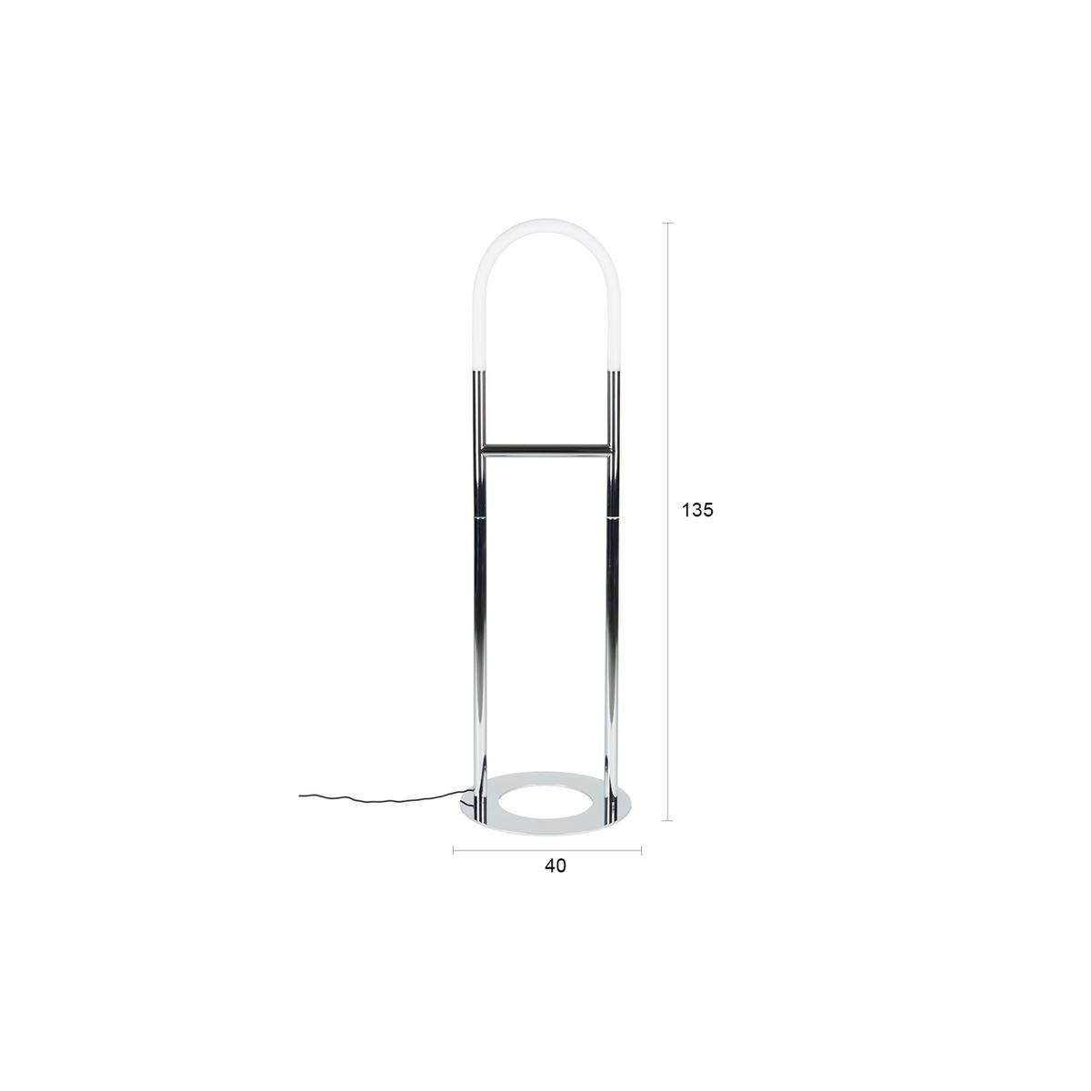 STEHLAMPE Arch Chrom - Silberfarben, Metall (40/40/135cm) - Zuiver