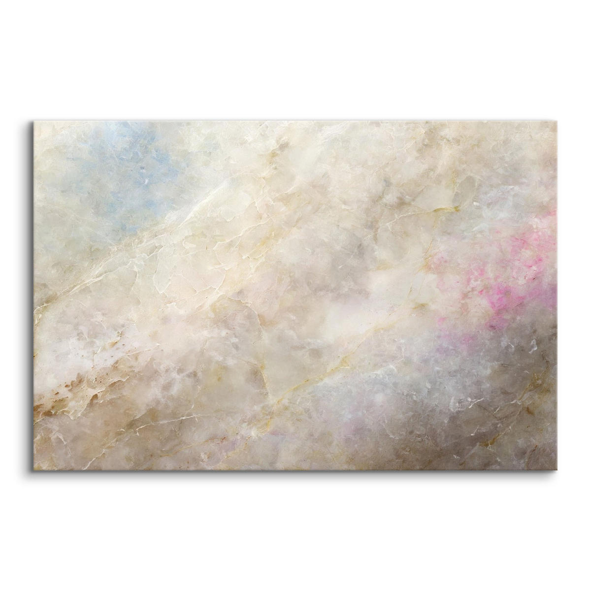 LEINWANDBILD Abstraktion MARMOR Moderne Muster für Wohnzimmer 120/80 cm - Blau/Beige, Textil (120/80cm) - Muralo