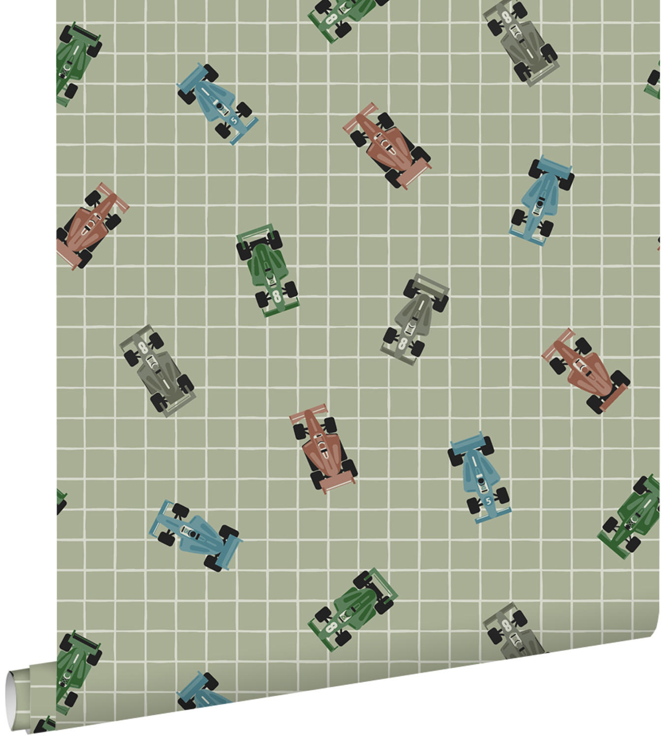 TAPETE Rennwagen 50 x 900 cm - Grün, Papier (50/0.1cm) - ESTAhome