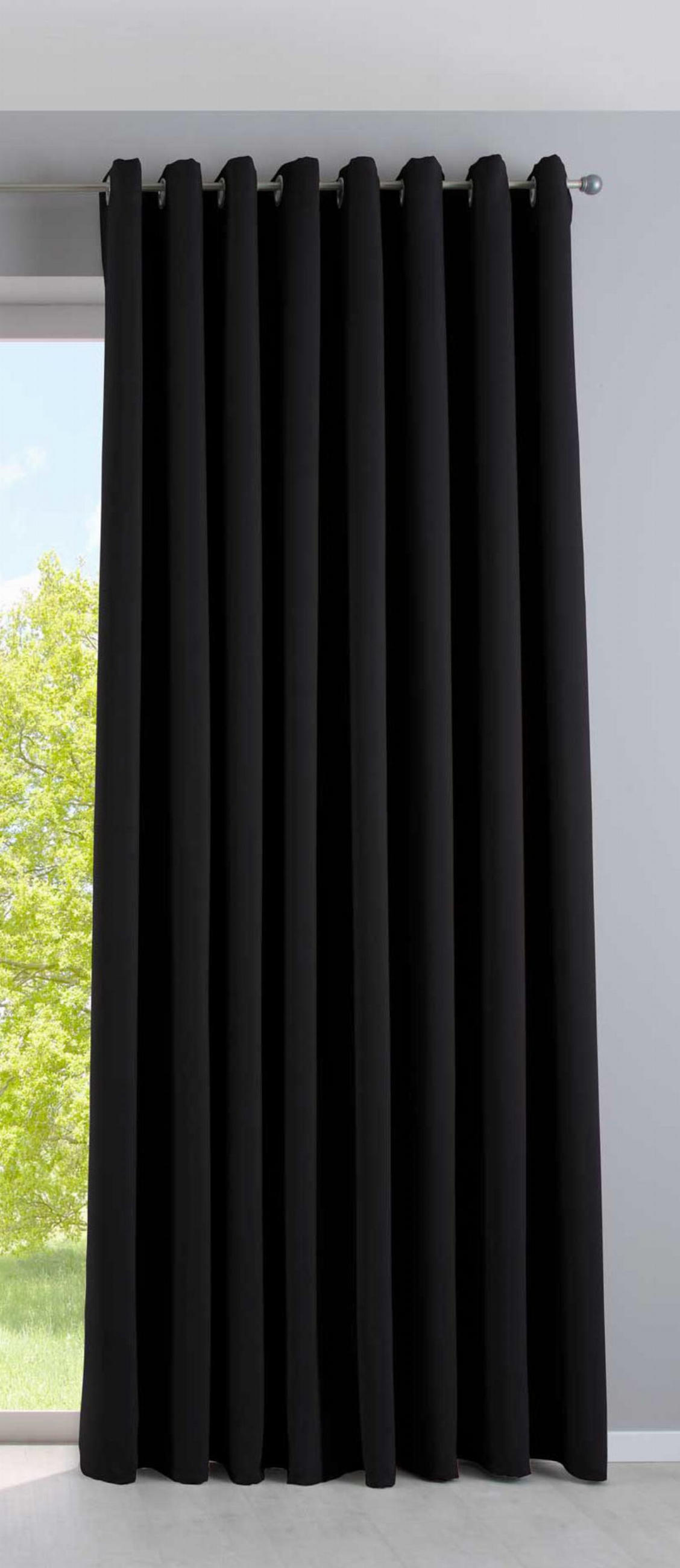 VORHANG »NEW YORK« HxB 245x295 cm Schwarz - Schwarz, Textil (295/245cm) - Gardinenbox