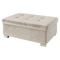 POLSTERHOCKER Niko Groß - Silberfarben/Naturfarben, Holz/Textil (96/41/70cm) - MIRJAN24