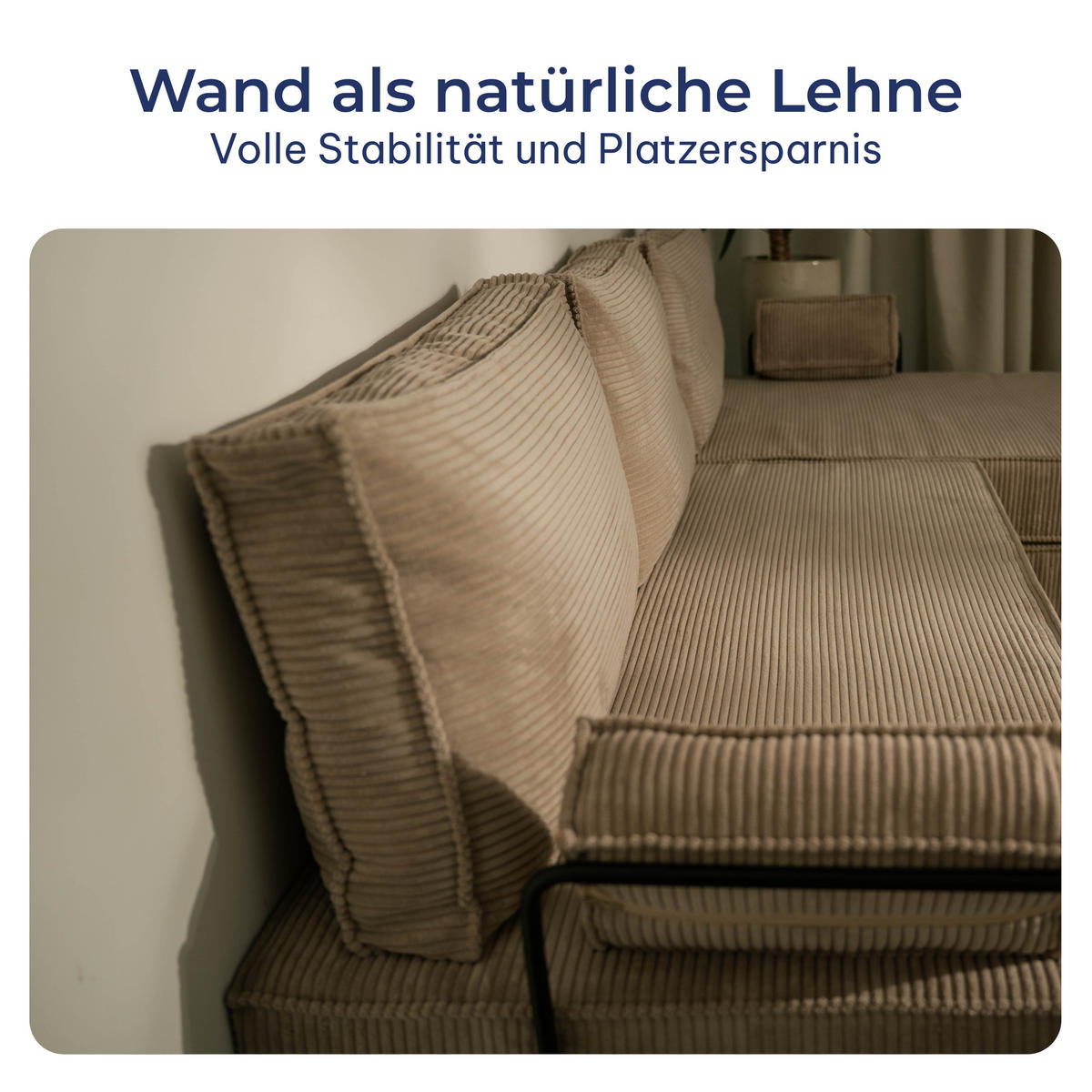 ECKSOFA ANKO modulares Boneless Sofa mit Schlaffunktion Grau Cordstoff - Dunkelgrau, Textil (270/160cm) - MASSENO