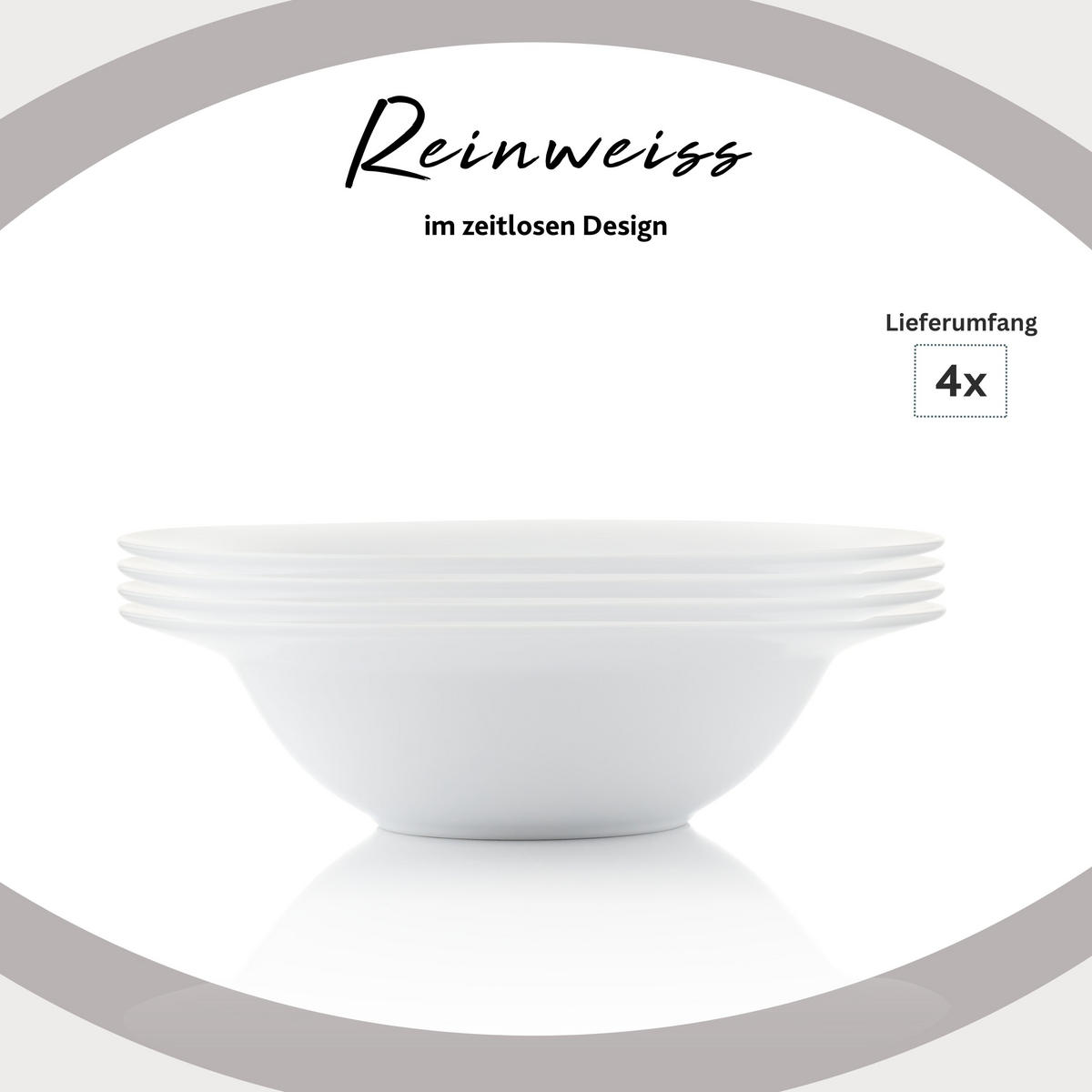 PASTATELLER SET NEW PORT - 4 teilig aus Porzellan - Weiß, Keramik (23.3cm) - Sänger