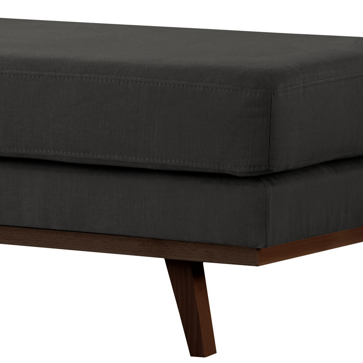 HOCKERBANK - Anthrazit/Buchefarben, Buchenholz/Textil (180/43/81cm) - home24