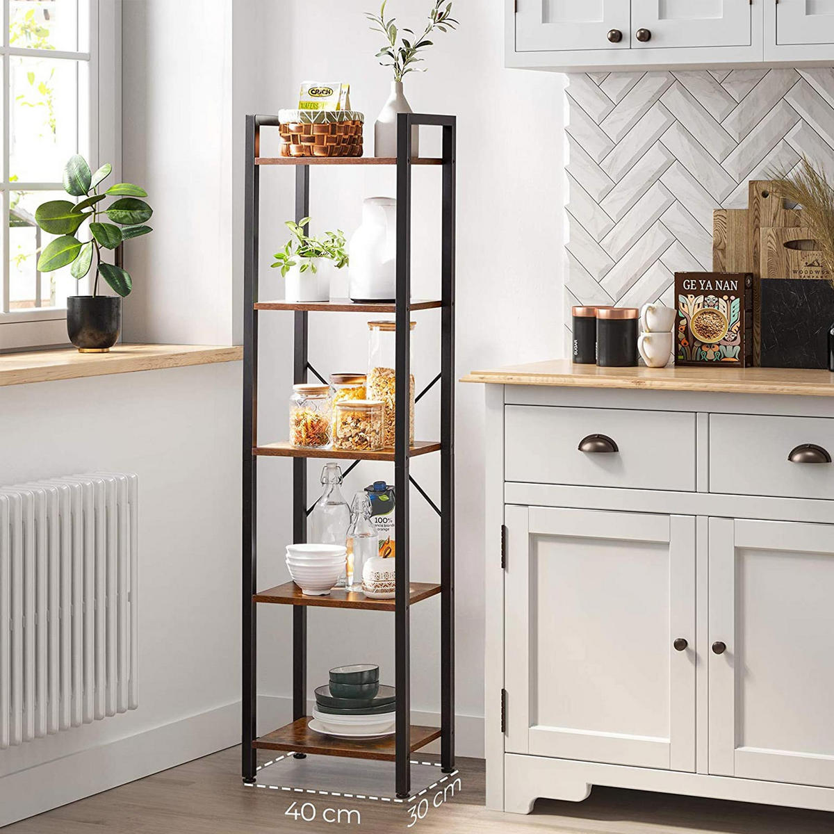 BÜCHERREGAL - Braun, Holzwerkstoff (30/146/40cm) - Hansiro
