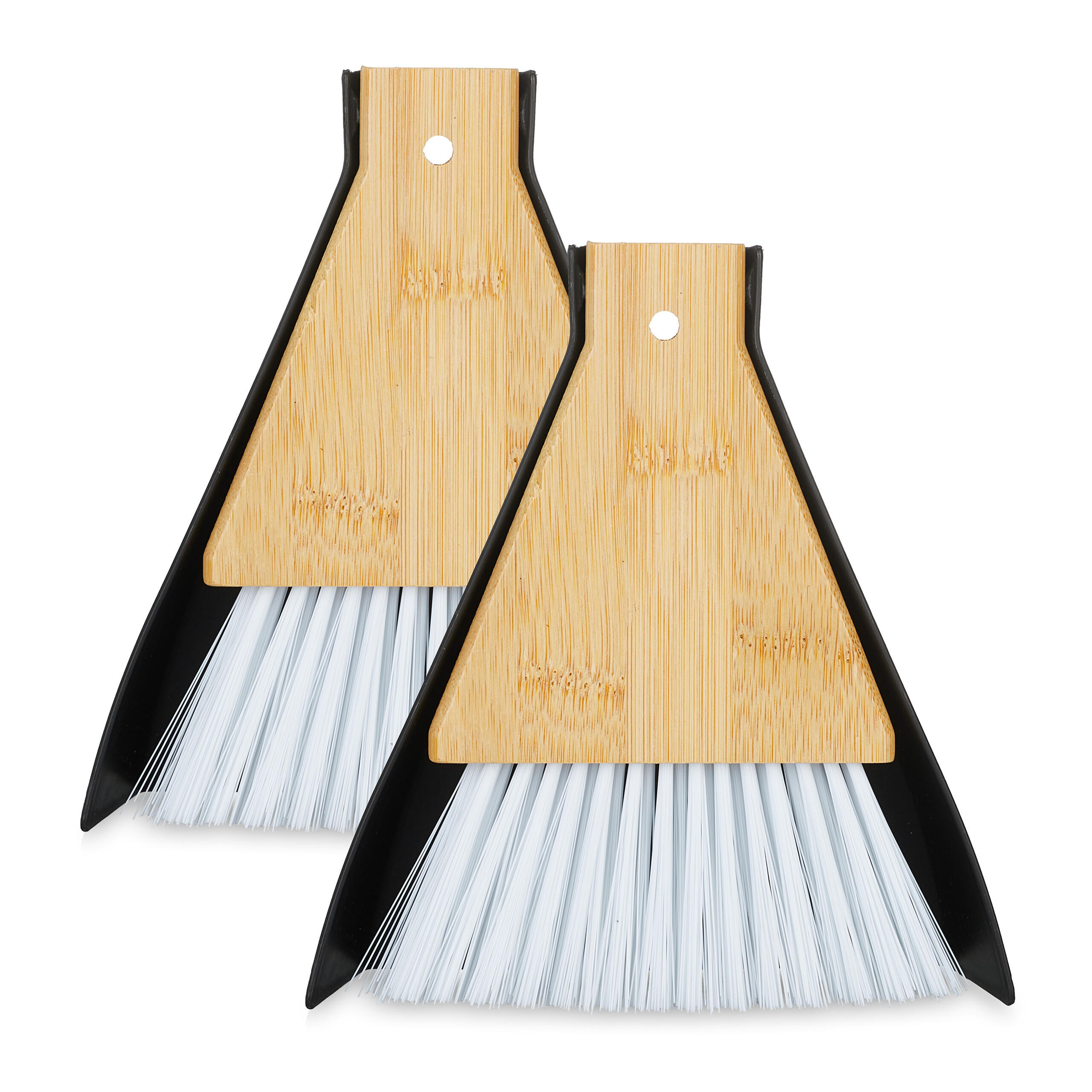 2XTISCHKEHRSET - Schwarz/Weiß, Holz/Kunststoff (15/16.5/4cm) - Relaxdays