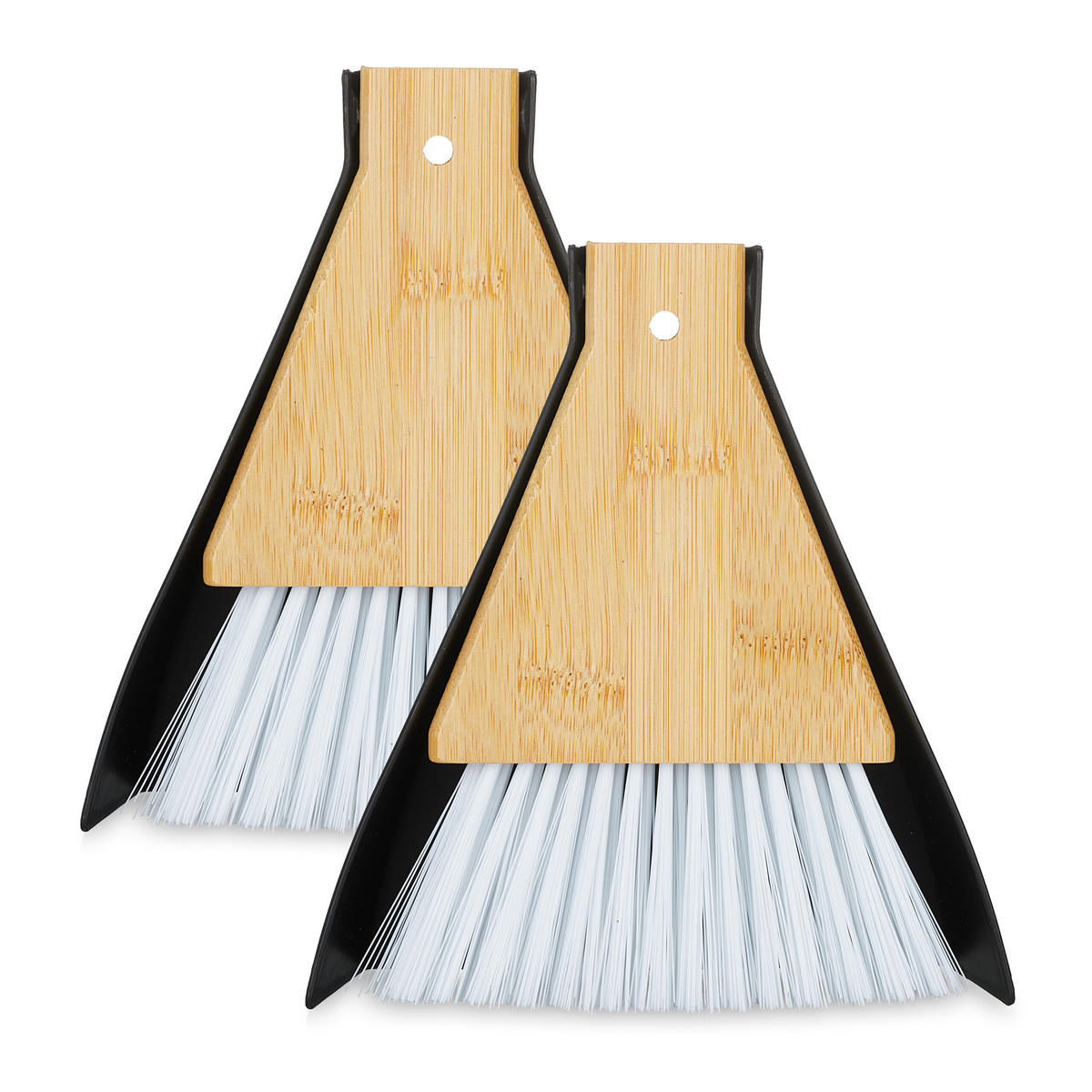 2XTISCHKEHRSET - Schwarz/Weiß, Holz/Kunststoff (15/16.5/4cm) - Relaxdays