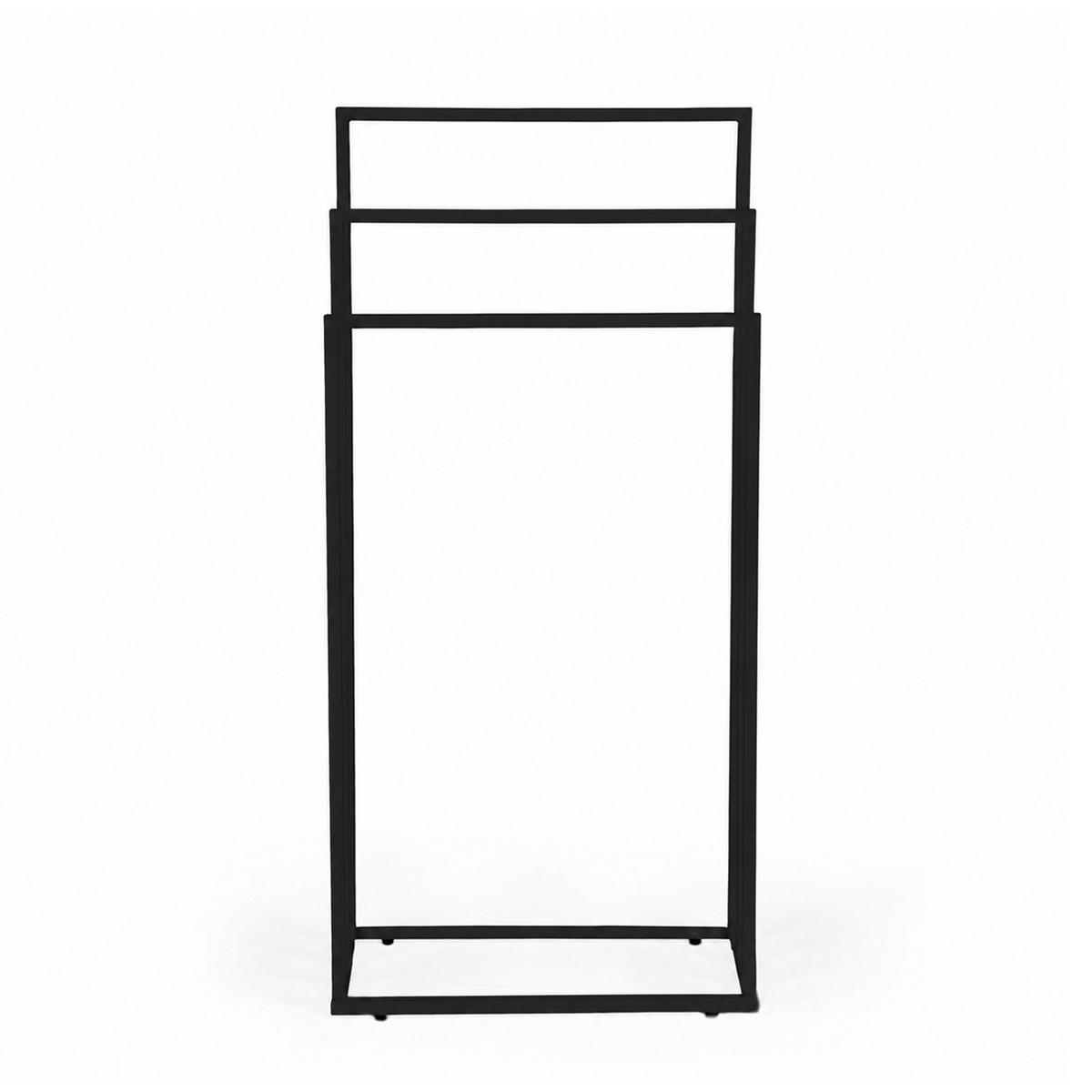 HANDTUCHSTÄNDER freistehend mit 3 Stangen - Schwarz, Metall (48.5/95.5/20cm) - Mat-Haus