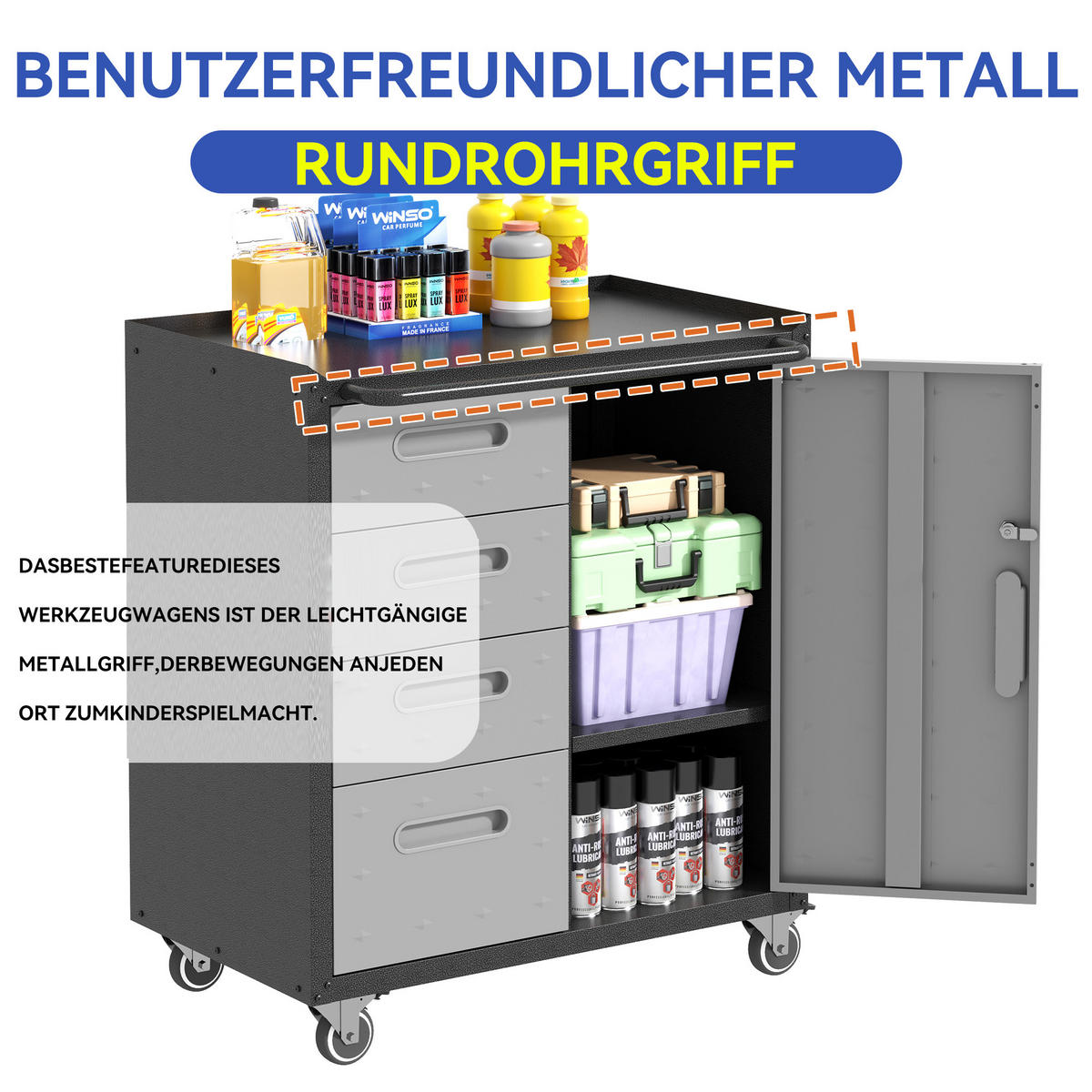 KOMBINATIONSKOFFER – 75 × 42 × 88 cm, schwarz/grau - Multicolor, Metall (42/88.01/75.01cm) - DCA