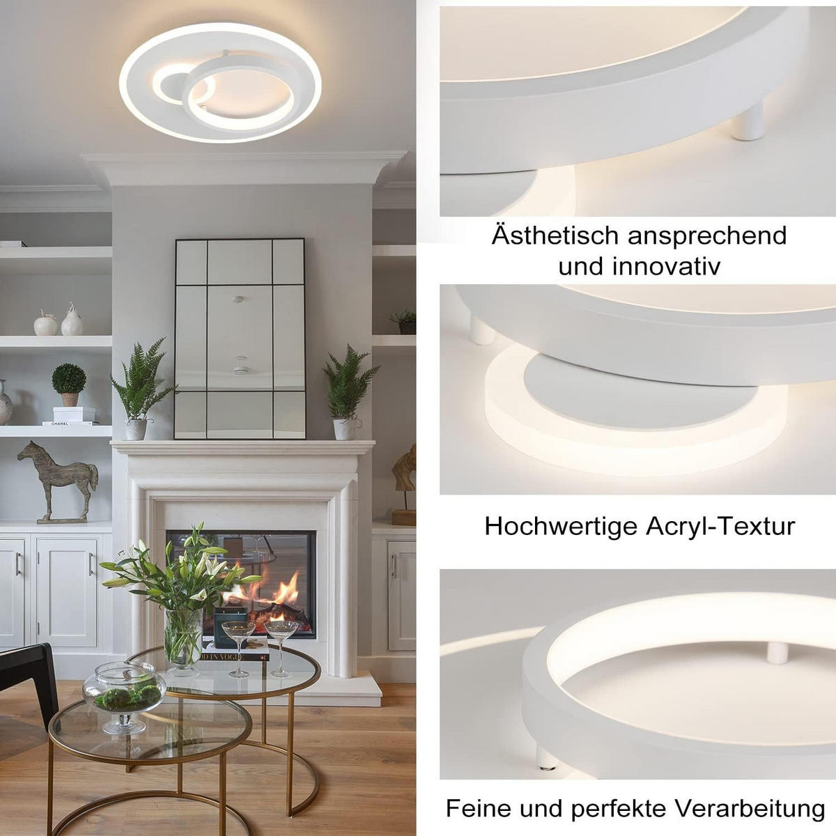 LED-DECKENLEUCHTE Peter 31 cm - Weiß, Kunststoff (31/31/8.5cm) - Nettlife