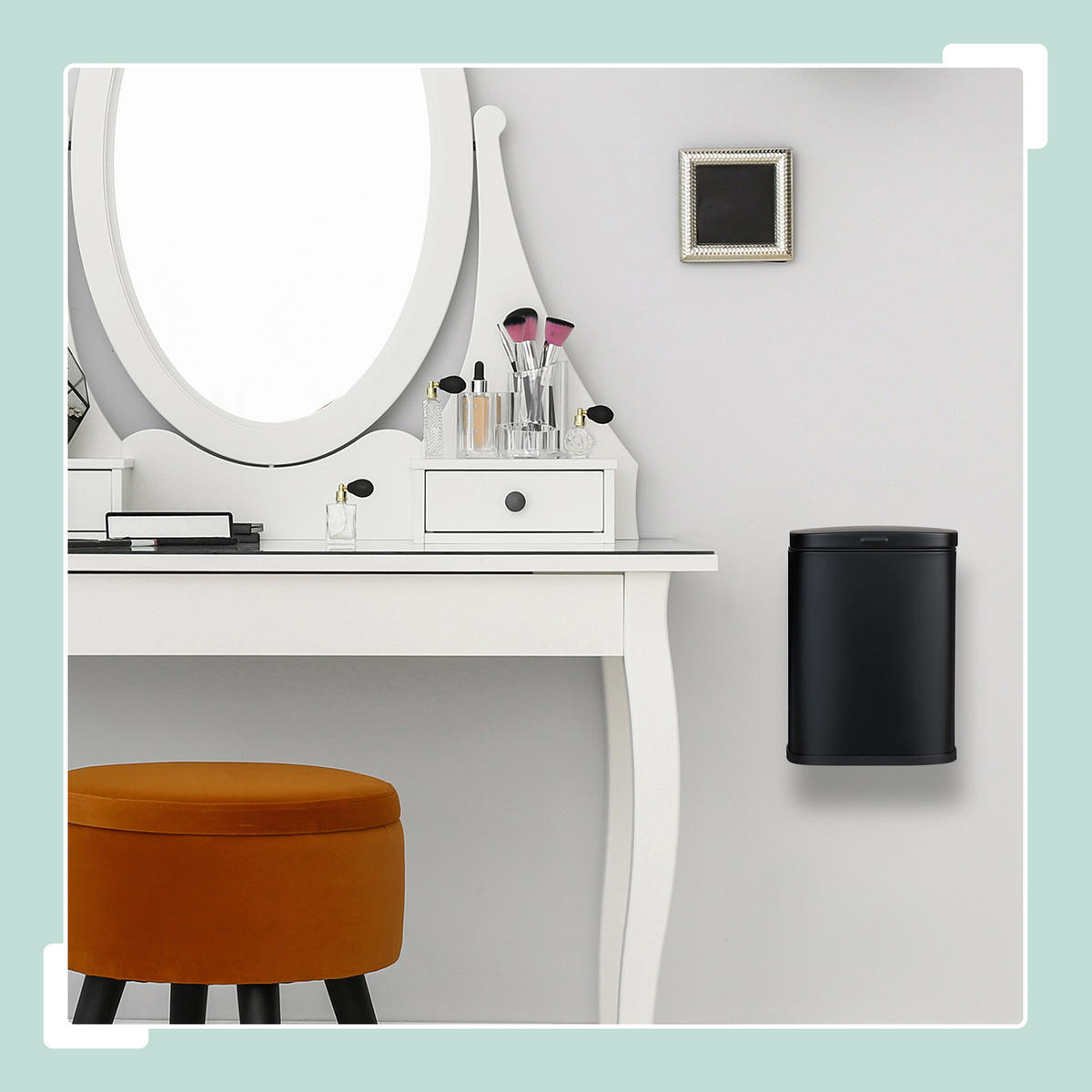 KOSMETIKEIMER - Schwarz, Kunststoff/Metall (18/25/18cm) - Relaxdays