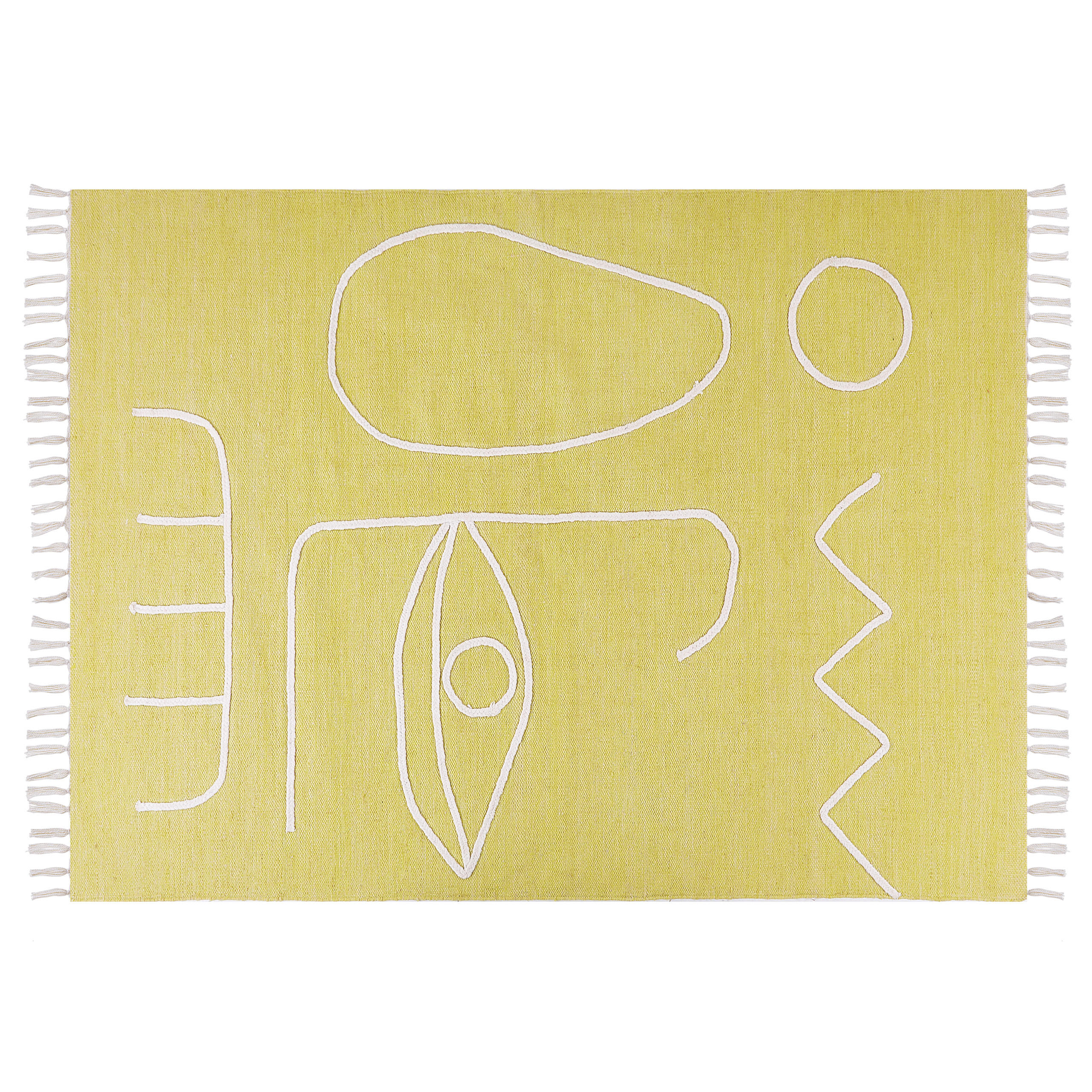 OUTDOOR-TEPPICH Yavu 200/140 cm - Gelb, Kunststoff (140/200cm) - Beliani