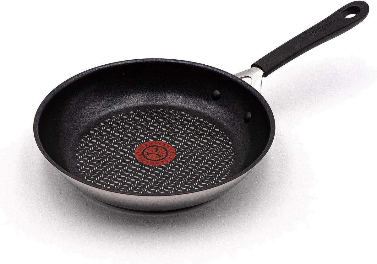 BRATPFANNE – Jamie Oliver G43506 28 cm Edelstahl mit Antihaftbeschichtung, Induktion - Silberfarben/Schwarz, Keramik/Metall (28cm) - Tefal