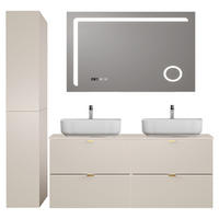 BADMÖBEL-SET 3-TLG. Durango-56 - Beige, Holzwerkstoff (165/200/47cm) - Lomado