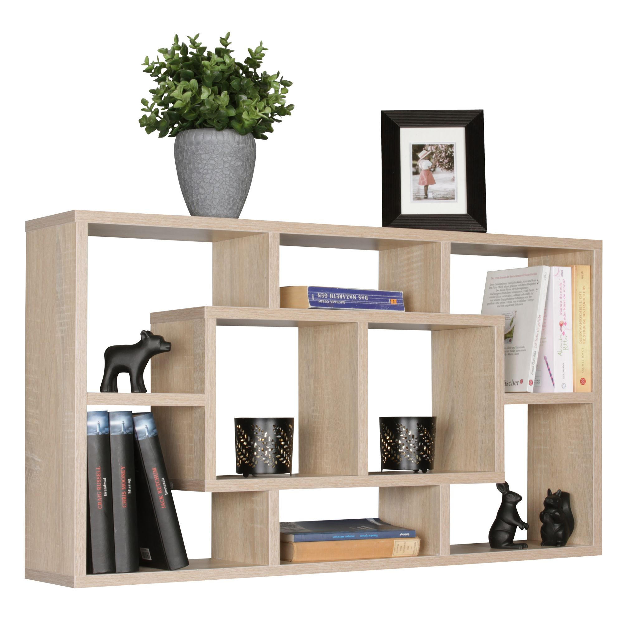 WANDREGAL PAOLA MDF Offen Freischwebend Modern, Sonoma 85x16x48 cm - Beige, Holzwerkstoff (85/48/16cm) - KADIMA DESIGN