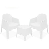 GARTENMÖBEL-SET MALUS, 3-tlg - Weiß, Kunststoff - KONSIMO®
