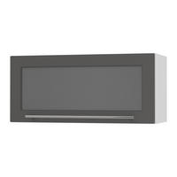 KLAPPHÄNGESCHRANK Kvantum W4BS/80 Graphit Matt / Weiß Matt 80 / 32,5 / 36cm - Graphitfarben/Weiß, Holz/Holzwerkstoff (80/36/32.5cm) - Feldmann-Wohnen
