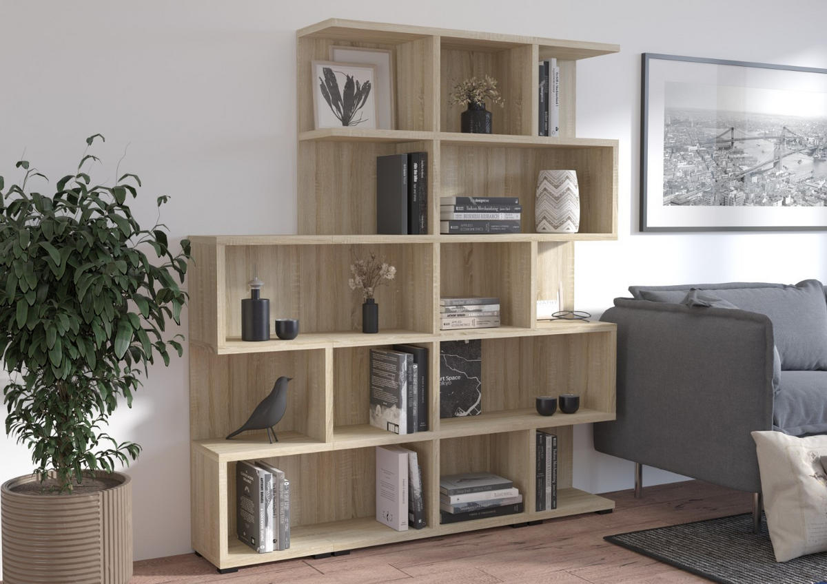 REGAL Morela 113x42 cm, mit offenen Fächern, eiche sonoma - Sonoma Eiche, Holz (42/113/30cm) - Margaret Hadas24