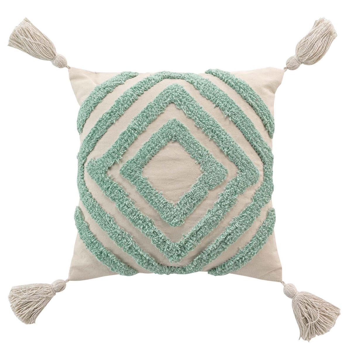 ZIERKISSEN Athena 40/40 cm - Grün, Naturmaterialien (40/40cm) - Douceur d´intérieur