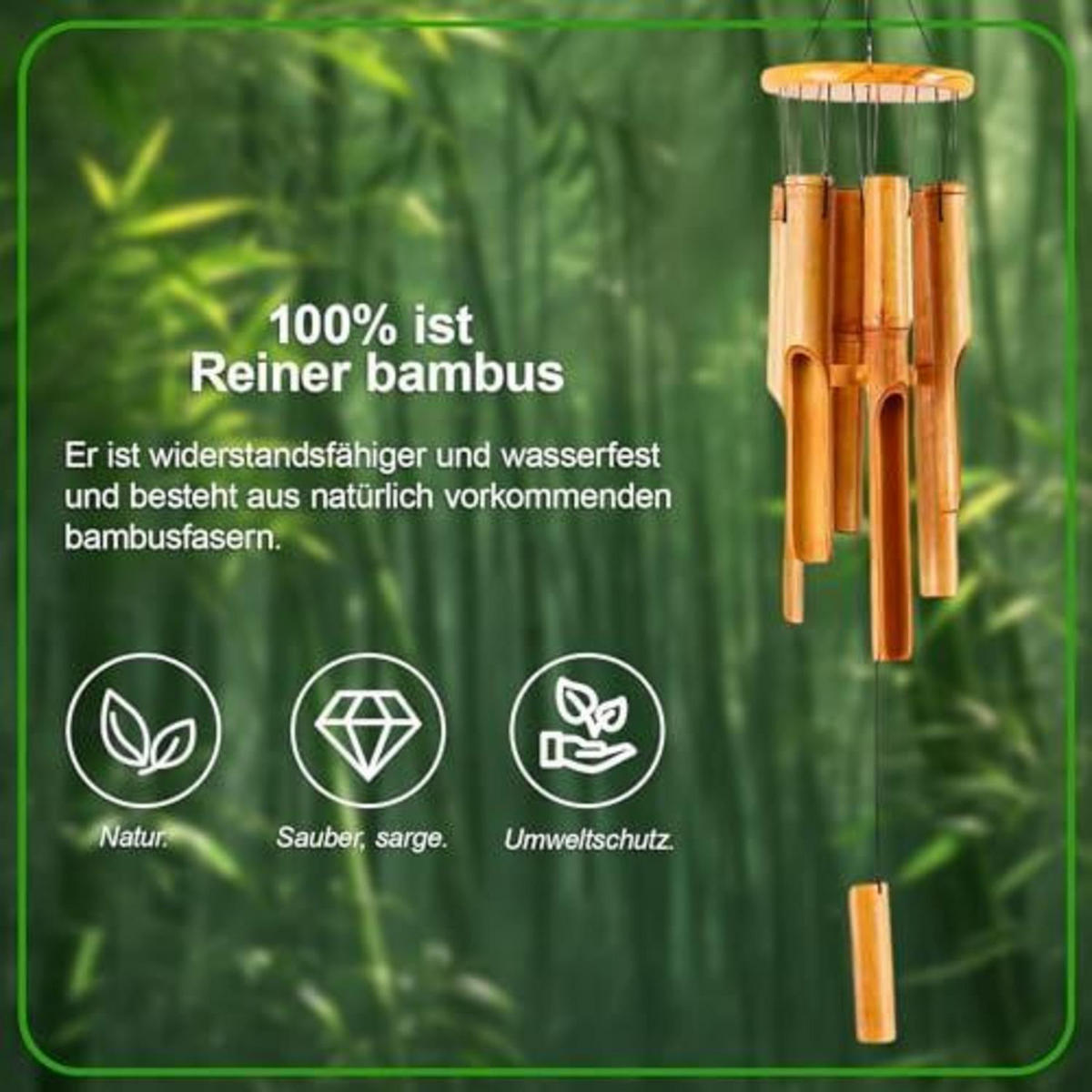 WINDSPIEL Bambus 38 cm - Braun, Naturmaterialien (38/18/38cm)