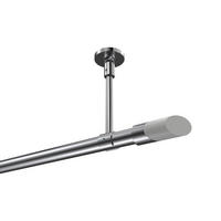 GARDINENSTANGEN-SET Sonette Verano 100 cm, 1-läufig, 20 mm Ø Chrom - Chromfarben/Weiß, Metall (100cm) - INTERDECO