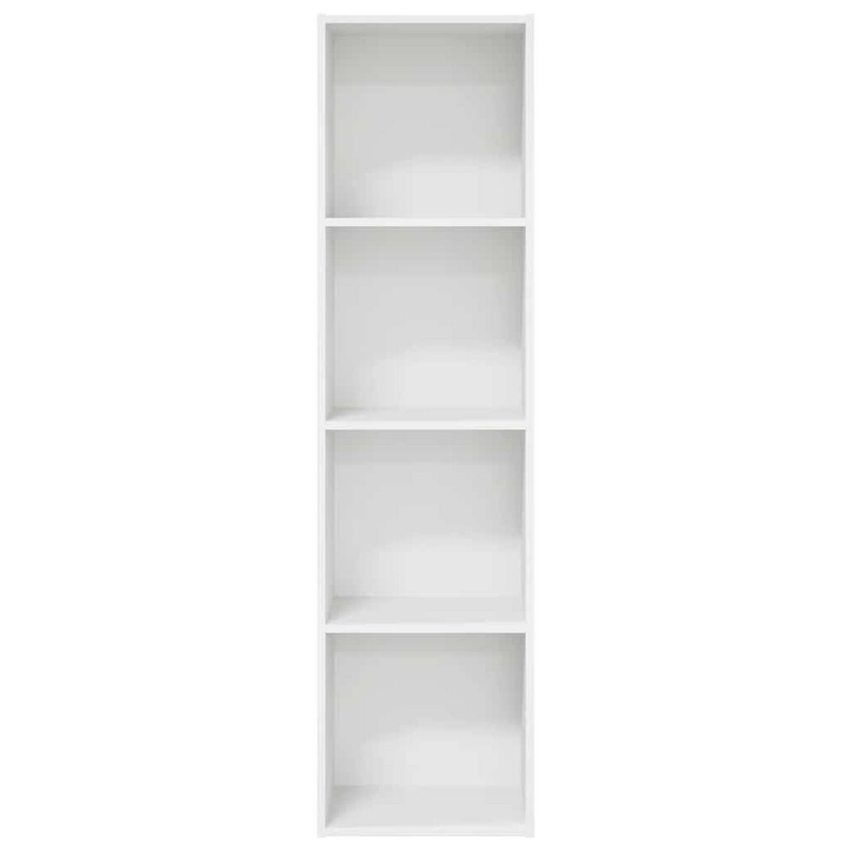 BÜCHERREGAL mit 4 Fächern 40/30/152 cm aus Holzwerkstoff Weiß - Weiß, Holz (40/152/30cm) - vidaXL