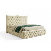 POLSTERBETT BERTINI Cremeweiß Velvet - Creme/Weiß, Textil (160/200cm) - KAWOLA